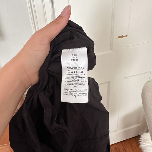 Ganni Black Puff Sleeve Smocked Mini Dress - Picture 6 of 6